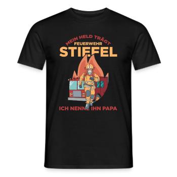 Mein Held Trägt Feuerwehr Stiefel Ich Nenne Ihn Pa - Männer T-Shirt - Schwarz - Vorne - AI Model Male 178 light (178cm)