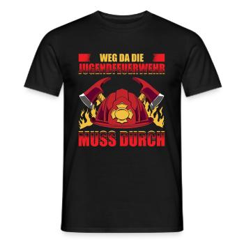 Weg Da Die Jugendfeuerwehr Muss Durch - Männer T-Shirt - Schwarz - Vorne - AI Model Male 178 light (178cm)