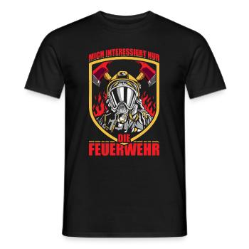 Mich Interessiert Nur Die Feuerwehr - Männer T-Shirt - Schwarz - Vorne - AI Model Male 178 light (178cm)