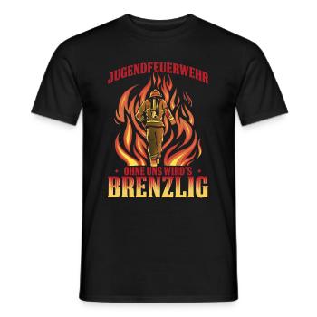 Jugendfeuerwehr Ohne Uns Wird’s Brenzlig - Männer T-Shirt - Schwarz - Vorne - AI Model Male 178 light (178cm)
