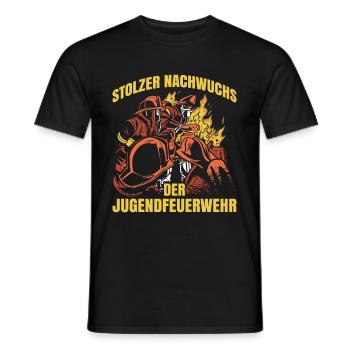 Stolzer Nachwuchs Der Jugendfeuerwehr - Männer T-Shirt - Schwarz - Vorne - AI Model Male 178 light (178cm)