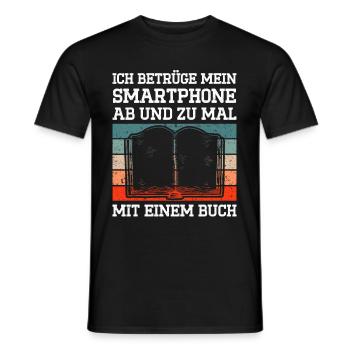 Ich Betrüge Mein Smartphone Ab Und Zu Mal Mit Eine - Männer T-Shirt - Schwarz - Vorne - AI Model Male 178 light (178cm)