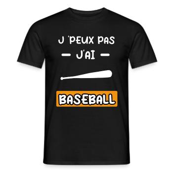 je peux pas j'ai baseball batte cadeau baseball - T-shirt homme - noir - Devant - AI Model Male 178 light (178cm)