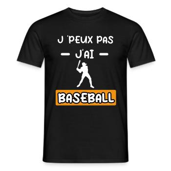 je peux pas j'ai baseball baseballeur baseball - T-shirt homme - noir - Devant - AI Model Male 178 light (178cm)