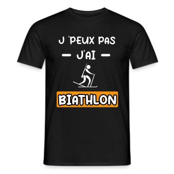 je peux pas j'ai biathlon cadeau biathlon - T-shirt homme - noir - Devant - AI Model Male 178 light (178cm)