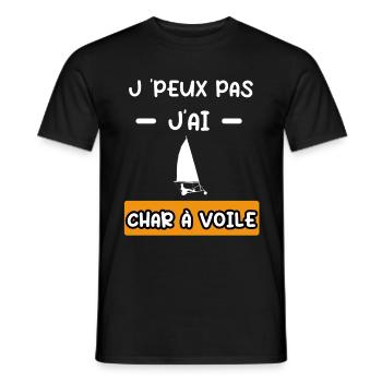 je peux pas j'ai char a voile cadeau char voile - T-shirt homme - noir - Devant - AI Model Male 178 light (178cm)