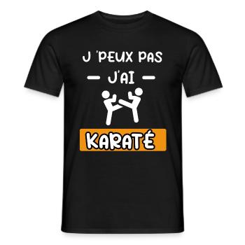 je peux pas j'ai karaté art martial cadeau karaté - T-shirt homme - noir - Devant - AI Model Male 178 light (178cm)