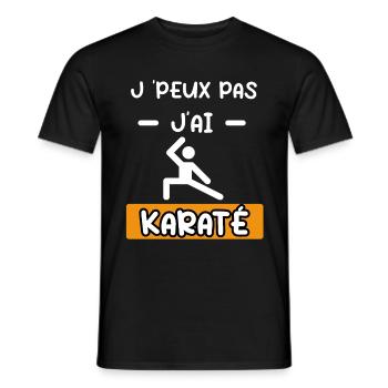 je peux pas j'ai karaté combat cadeau karaté - T-shirt homme - noir - Devant - AI Model Male 178 light (178cm)