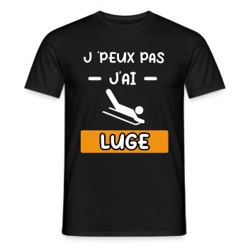 je peux pas j'ai luge cadeau luge - T-shirt homme - noir - Devant - AI Model Male 178 light (178cm)