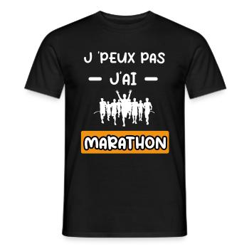 je peux pas j'ai marathon cadeau marathon - T-shirt homme - noir - Devant - AI Model Male 178 light (178cm)