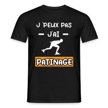 je peux pas j'ai patinage cadeau patinage - T-shirt homme - noir - Devant - AI Model Male 178 light (178cm)