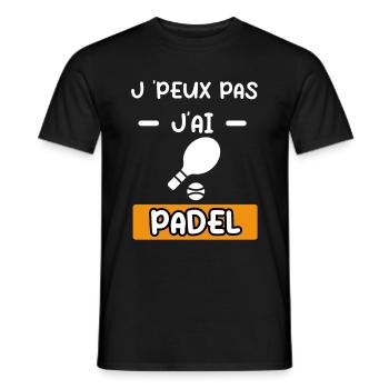je peux pas j'ai padel raquette cadeau padel - T-shirt homme - noir - Devant - AI Model Male 178 light (178cm)