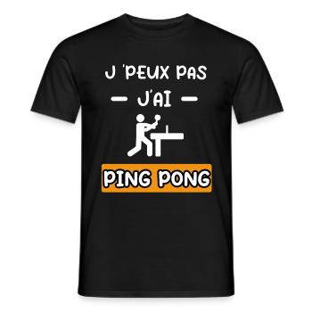 je peux pas j'ai ping pong cadeau ping pong - T-shirt homme - noir - Devant - AI Model Male 178 light (178cm)