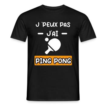 je peux pas j'ai ping pong raquette ping pong - T-shirt homme - noir - Devant - AI Model Male 178 light (178cm)