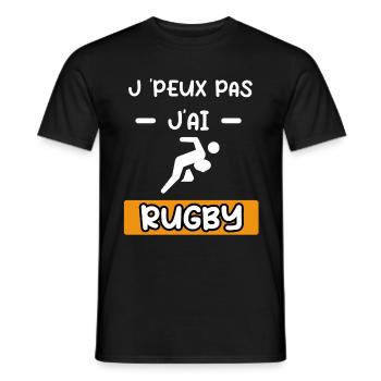 je peux pas j'ai rugby joueur cadeau rugby - T-shirt homme - noir - Devant - AI Model Male 178 light (178cm)