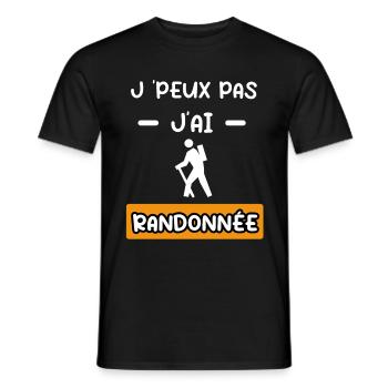je peux pas j'ai randonnée cadeau randonnée - T-shirt homme - noir - Devant - AI Model Male 178 light (178cm)