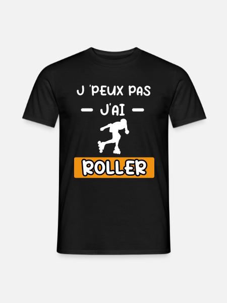 je peux pas j'ai roller cadeau roller - T-shirt homme - noir