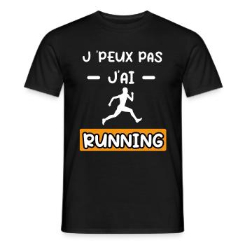 je peux pas j'ai running courir cadeau running - T-shirt homme - noir - Devant - AI Model Male 178 light (178cm)