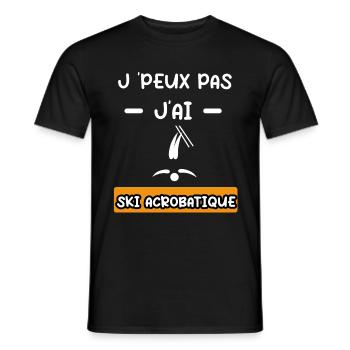 je peux pas j'ai ski acrobatique cadeau ski - T-shirt homme - noir - Devant - AI Model Male 178 light (178cm)