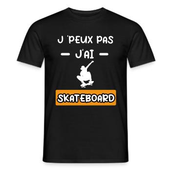 je peux pas j'ai skateboard cadeau skateboard - T-shirt homme - noir - Devant - AI Model Male 178 light (178cm)