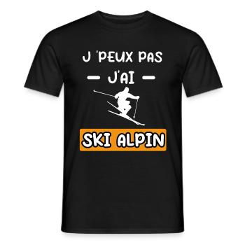 je peux pas j'ai ski alpin cadeau ski alpin - T-shirt homme - noir - Devant - AI Model Male 178 light (178cm)