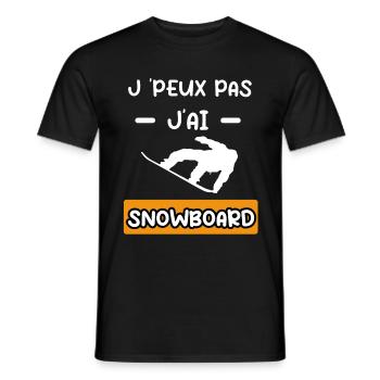je peux pas j'ai snowboard cadeau snowboard - T-shirt homme - noir - Devant - AI Model Male 178 light (178cm)