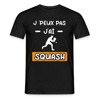 je peux pas j'ai squash cadeau squash - T-shirt homme - noir - Devant - AI Model Male 178 light (178cm)