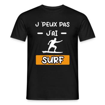 je peux pas j'ai surf board cadeau surf - T-shirt homme - noir - Devant - AI Model Male 178 light (178cm)