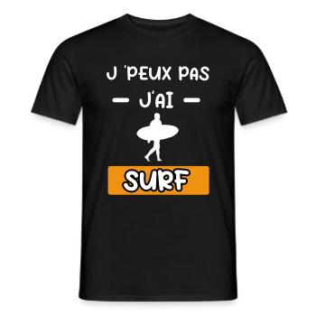 je peux pas j'ai surf surfeur cadeau surf - T-shirt homme - noir - Devant - AI Model Male 178 light (178cm)