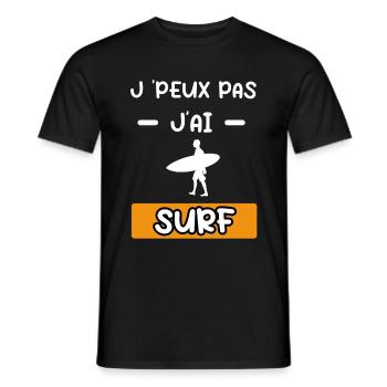 je peux pas j'ai surf cadeau surf - T-shirt homme - noir - Devant - AI Model Male 178 light (178cm)
