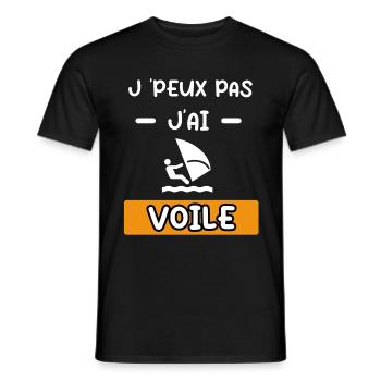 je peux pas j'ai voile cadeau voile - T-shirt homme - noir - Devant - AI Model Male 178 light (178cm)