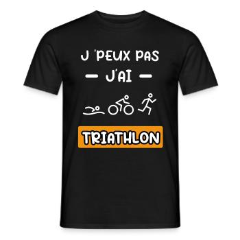 je peux pas j'ai triathlon cadeau triathlon - T-shirt homme - noir - Devant - AI Model Male 178 light (178cm)