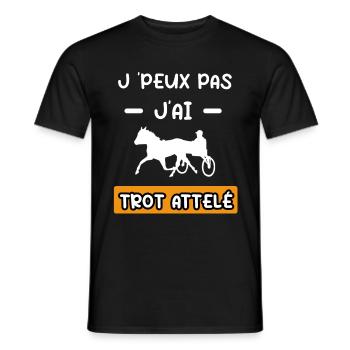 je peux pas j'ai trot attelé cadeau équitation - T-shirt homme - noir - Devant - AI Model Male 178 light (178cm)