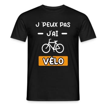 je peux pas j'ai vélo cadeau vélo - T-shirt homme - noir - Devant - AI Model Male 178 light (178cm)