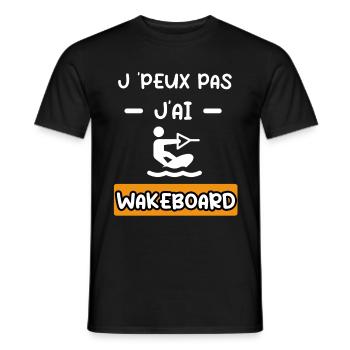je peux pas j'ai wakeboard cadeau wakeboard - T-shirt homme - noir - Devant - AI Model Male 178 light (178cm)