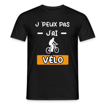je peux pas j'ai vélo vtt cadeau vélo - T-shirt homme - noir - Devant - AI Model Male 178 light (178cm)