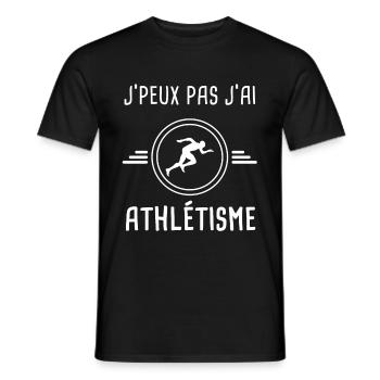 athlétisme je peux pas j'ai athlétisme athlète - T-shirt homme - noir - Devant - AI Model Male 178 light (178cm)