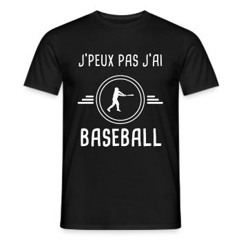 baseball je peux pas j'ai baseball batteur - T-shirt homme - noir - Devant - AI Model Male 178 light (178cm)