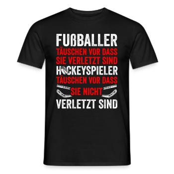 Fußballer Täuschen Vor Dass Sie Verletzt Sind Hock - Männer T-Shirt - Schwarz - Vorne - AI Model Male 178 light (178cm)