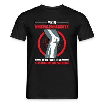 Mein Kniegelenkersatz war eher eine Leistungsverbe - Männer T-Shirt - Schwarz - Vorne - AI Model Male 178 light (178cm)