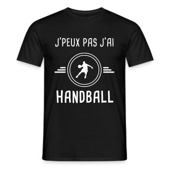 handball je peux pas j'ai handball joueur handball - T-shirt homme - noir - Devant - AI Model Male 178 light (178cm)