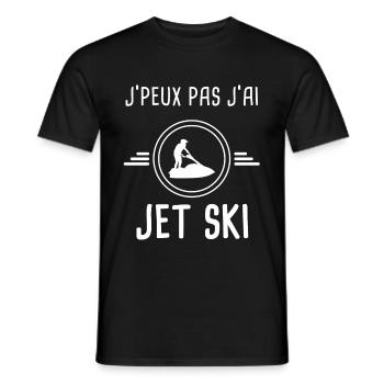jet ski je peux pas j'ai jet ski jet skieur - T-shirt homme - noir - Devant - AI Model Male 178 light (178cm)