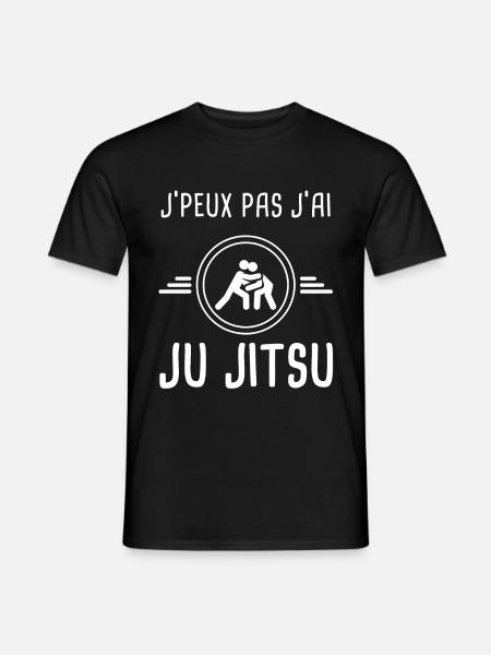 ju jitsu je peux pas j'ai ju jitsu judoka - T-shirt homme - noir