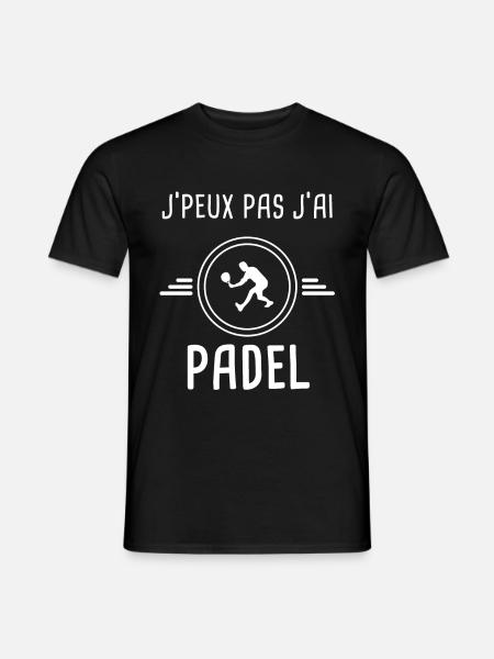 padel je peux pas j'ai padel padeliste - T-shirt homme - noir