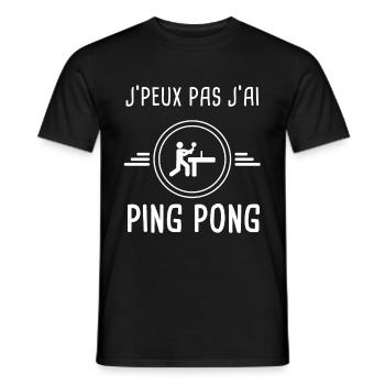 ping pong je peux pas j'ai ping pong pongiste - T-shirt homme - noir - Devant - AI Model Male 178 light (178cm)