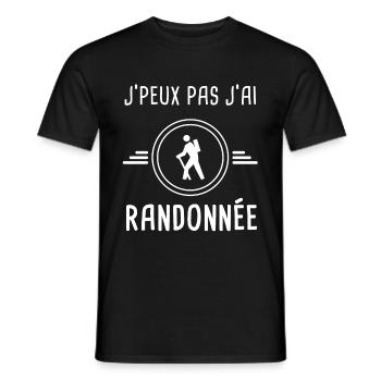 randonnée je peux pas j'ai randonnée randonneur - T-shirt homme - noir - Devant - AI Model Male 178 light (178cm)