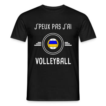volleyball je peux pas j'ai volleyball volleyeur - T-shirt homme - noir - Devant - AI Model Male 178 light (178cm)