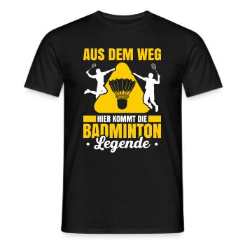 Aus Dem Weg Hier Kommt Die Badminton Legende - Männer T-Shirt - Schwarz - Vorne - AI Model Male 178 light (178cm)