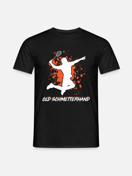 Old Schmetterhand Badminton Geschenk - Männer T-Shirt - Schwarz