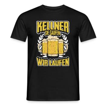 Kellner Sie Saufen, Wir Laufen - Männer T-Shirt - Schwarz - Vorne - AI Model Male 178 light (178cm)